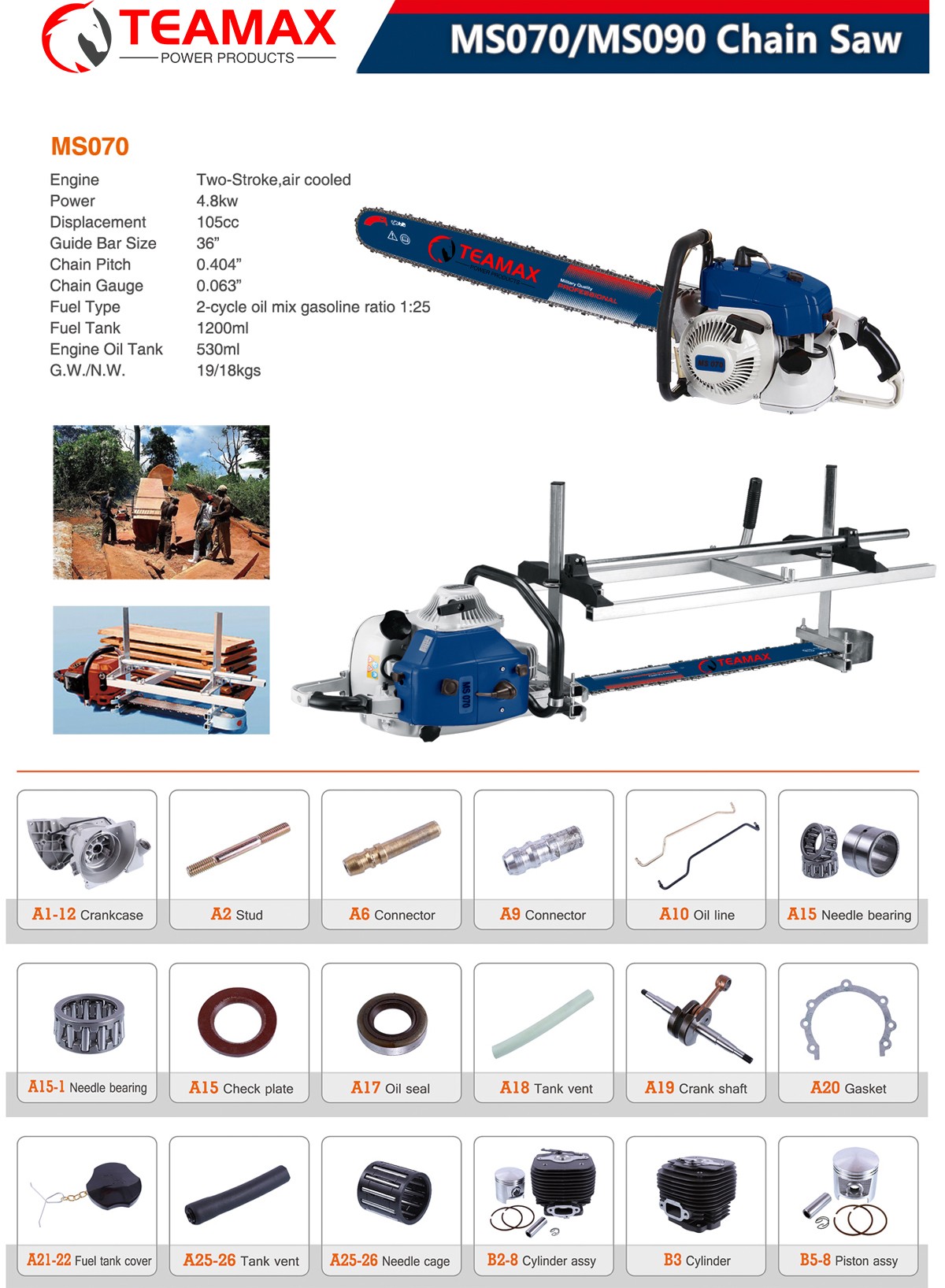 chain saw ms070 spare part